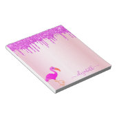 Bloc-note Flamant rose rose violet parties scintillant goutt (Incliné)