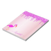 Bloc-note Flamant rose rose violet parties scintillant goutt (Tourné)