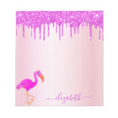 Bloc-note Flamant rose rose violet parties scintillant goutt (Devant)