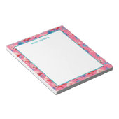 Bloc-note Flamants roses et bleus Motif tropical Monogramme (Incliné)