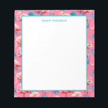 Bloc-note Flamants roses Roses Et Bleus Motif Tropical Monog<br><div class="desc">Pink And Blue Flamants roses Tropical Motif Monogram Notepad. Joli design motif tendance et tendance. Personnalisez ce design personnalisé avec votre nom.</div>