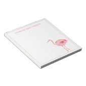 Bloc-note Flamants roses tropicaux rose et or (Incliné)