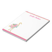 Bloc-note Flamants roses tropicaux rose et or avec fleurs (Tourné)