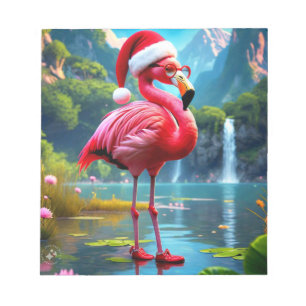 Bloc-note Flamingo de Noël en Père Noël-47476