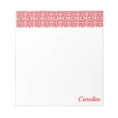 Bloc-note Flamme Scarlett Avec Motif Crochet Blanc (Devant)