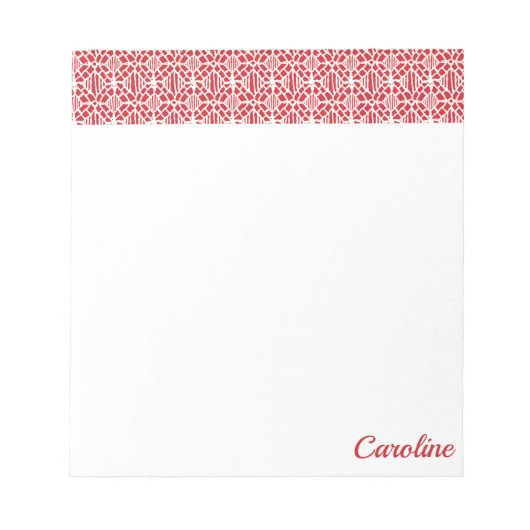 Bloc-note Flamme Scarlett Avec Motif Crochet Blanc (Devant)