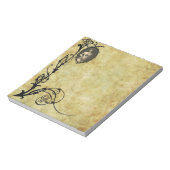 Bloc-note Flapper en Sepia 2 en cadre floral noir (Tourné)