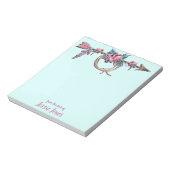 Bloc-note Flèche avec plumes et fleurs (Tourné)