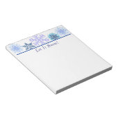 Bloc-note Flèches de neige bleues et blanches | Fête personn (Incliné)
