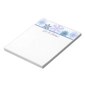 Bloc-note Flèches de neige bleues et blanches | Fête personn (Tourné)