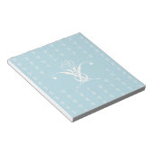Bloc-note Fleur blanche Pastel Bleu Pâques (Incliné)