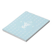 Bloc-note Fleur blanche Pastel Bleu Pâques (Tourné)