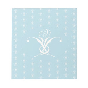 Bloc-note Fleur blanche Pastel Bleu Pâques