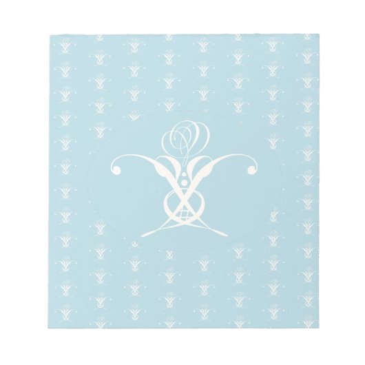 Bloc-note Fleur blanche Pastel Bleu Pâques (Devant)