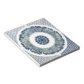 Bloc-note Fleur Bleue Blanche Chinoise Ronde (Incliné)