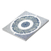 Bloc-note Fleur Bleue Blanche Chinoise Ronde (Tourné)