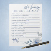 Bloc-note Fleur bleue qui connaît le couple meilleur jeu nup