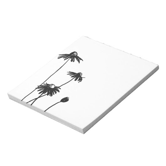 Bloc-note Fleur chic noir et blanc (Tourné)