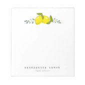 Bloc-note Fleur citron et blanc Simple propre (Devant)