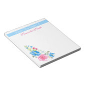 Bloc-note Fleur d'aquarelle florale | Personnaliser le nom (Incliné)