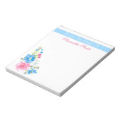 Bloc-note Fleur d'aquarelle florale | Personnaliser le nom (Tourné)