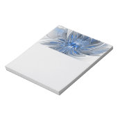 Bloc-note Fleur d'art fractal à l'aquarelle grise et bleue a (Tourné)