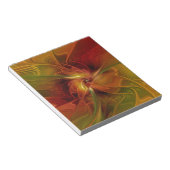 Bloc-note Fleur d'art fractal abstraite rouge orange marron (Incliné)