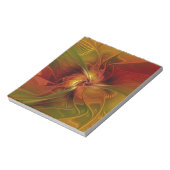 Bloc-note Fleur d'art fractal abstraite rouge orange marron (Tourné)