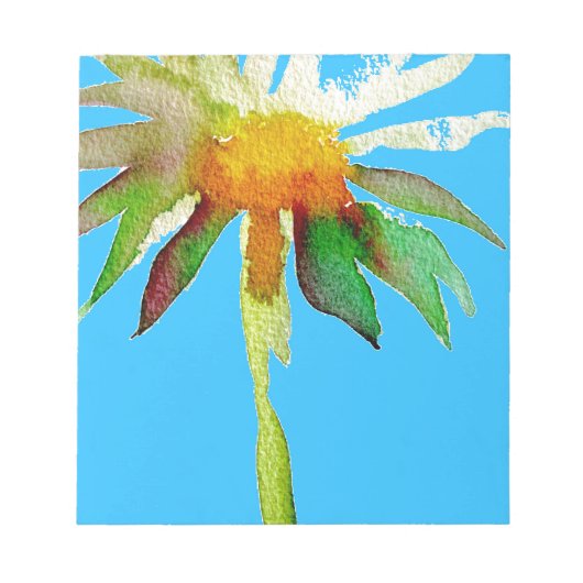 Bloc-note Fleur d'art moderne bleu marguerite (Devant)