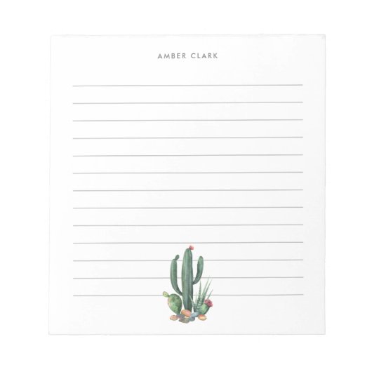 Bloc-note Fleur de Cactus du désert | Desert Theme Linked (Devant)