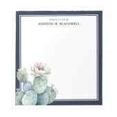 Bloc-note Fleur De Cactus Rose Aquarelle Du Bureau De (Devant)