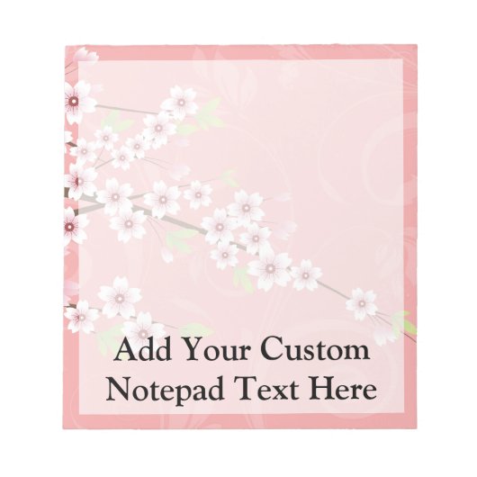 Bloc-note Fleur de cerisier rose doux (Devant)
