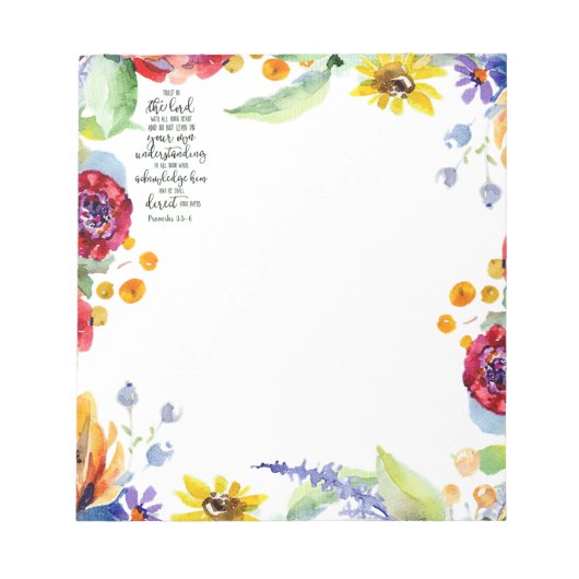 Bloc-note Fleur de confiance dans le Seigneur (Devant)