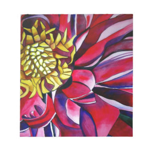 Bloc-note Fleur de dahlia art abstrait original aquarelle