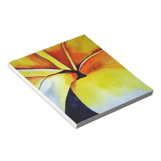 Bloc-note Fleur de frangipanier tropicale, art abstrait à l' (Incliné)