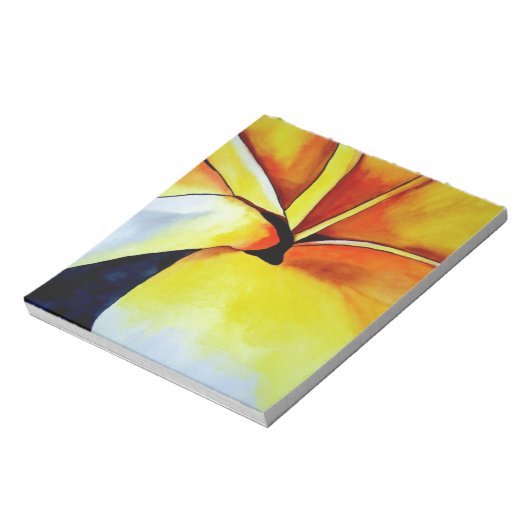 Bloc-note Fleur de frangipanier tropicale, art abstrait à l' (Tourné)