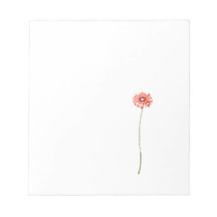 Bloc-note Fleur de Gerbera rouge pâle