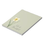 Bloc-note Fleur de jonquille verte blanche jaune (Tourné)