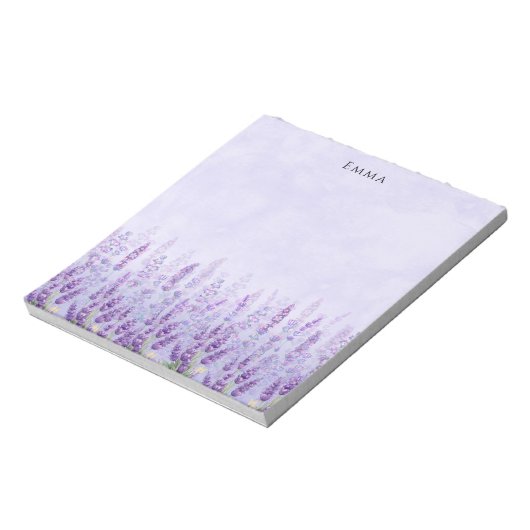 Bloc-note Fleur de lavande moderne violet blanc (Tourné)