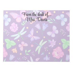 Bloc-note Fleur de libellule de papillon personnalisée éléga