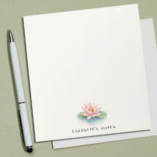 Bloc-note Fleur de Lotus Aquarelle Élégante Fille Simple
