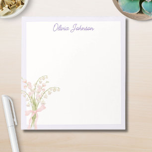 Bloc-note Fleur de Lys en aquarelle monogrammée florale