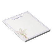 Bloc-note Fleur de Lys en aquarelle monogrammée florale (Incliné)