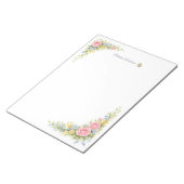 Bloc-note Fleur de Lys florale élégante Nom personnalisé (Incliné)