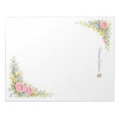 Bloc-note Fleur de Lys florale élégante Nom personnalisé (Devant)