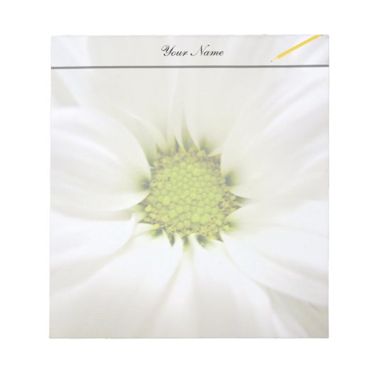 Bloc-note fleur de marguerite blanche pure (Devant)