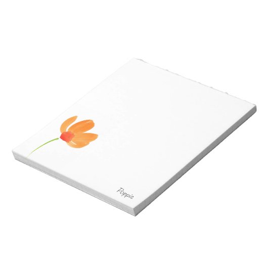 Bloc-note Fleur de pâté à l'aquarelle orange (Tourné)