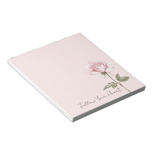 Bloc-note Fleur de rose rose chic (Incliné)