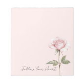 Bloc-note Fleur de rose rose chic (Devant)