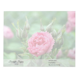 Bloc-note Fleur de rose rose, photographie florale.